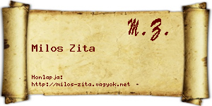 Milos Zita névjegykártya